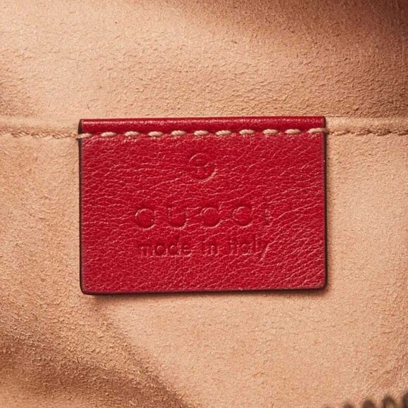 Gucci Red Quilted Leather GG Marmont Waist Belt Bag - Picture 9 of 11